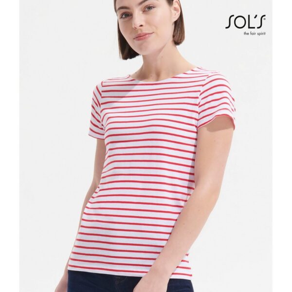 Β2Β Μπλουζάκι Κοντομάνικο Γυναικείο ριγέ T-shirt  150g/m² - 100% Βαμβάκι   #825