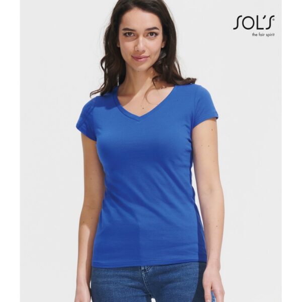 Β2Β Μπλουζάκι Κοντομάνικο Γυναικείο MOON με λαιμόκοψη "V"  150γρ  100% Cotton #817