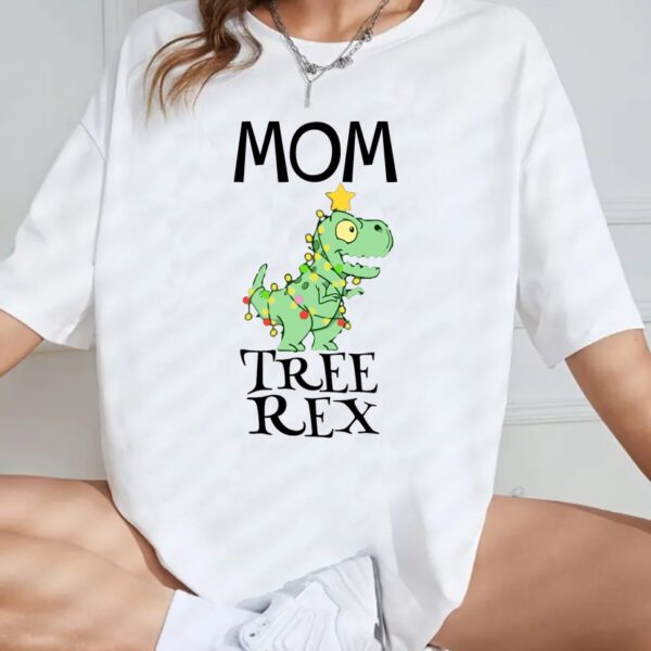 Unisex Κοντομάνικο μπλουζάκι Tree Rex MOM  Χριστουγεννιάτικο  #1029
